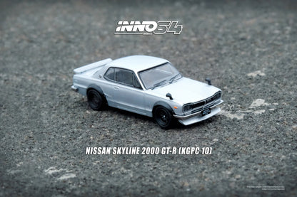 Inno64 1/64 Nissan Skyline 2000 GT-R (KPGC10) Silver - IN64-KPGC10-SIL