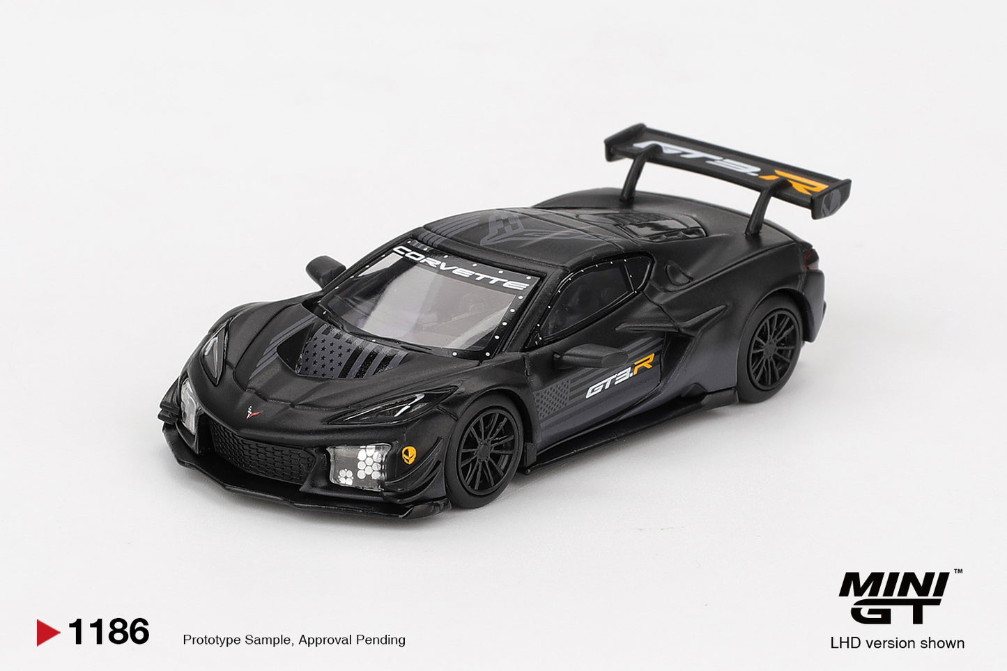 Mini GT 1/64 Chevrolet Corvette Z06 GT3.R Road America Test car Black - MGT01186