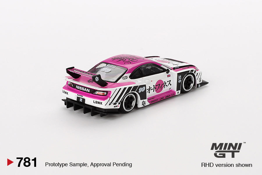 Mini GT 1/64 Nissan Silvia (S15) LB-Super Silhouette  Auto Finesse SEMA 2023 White & Pink