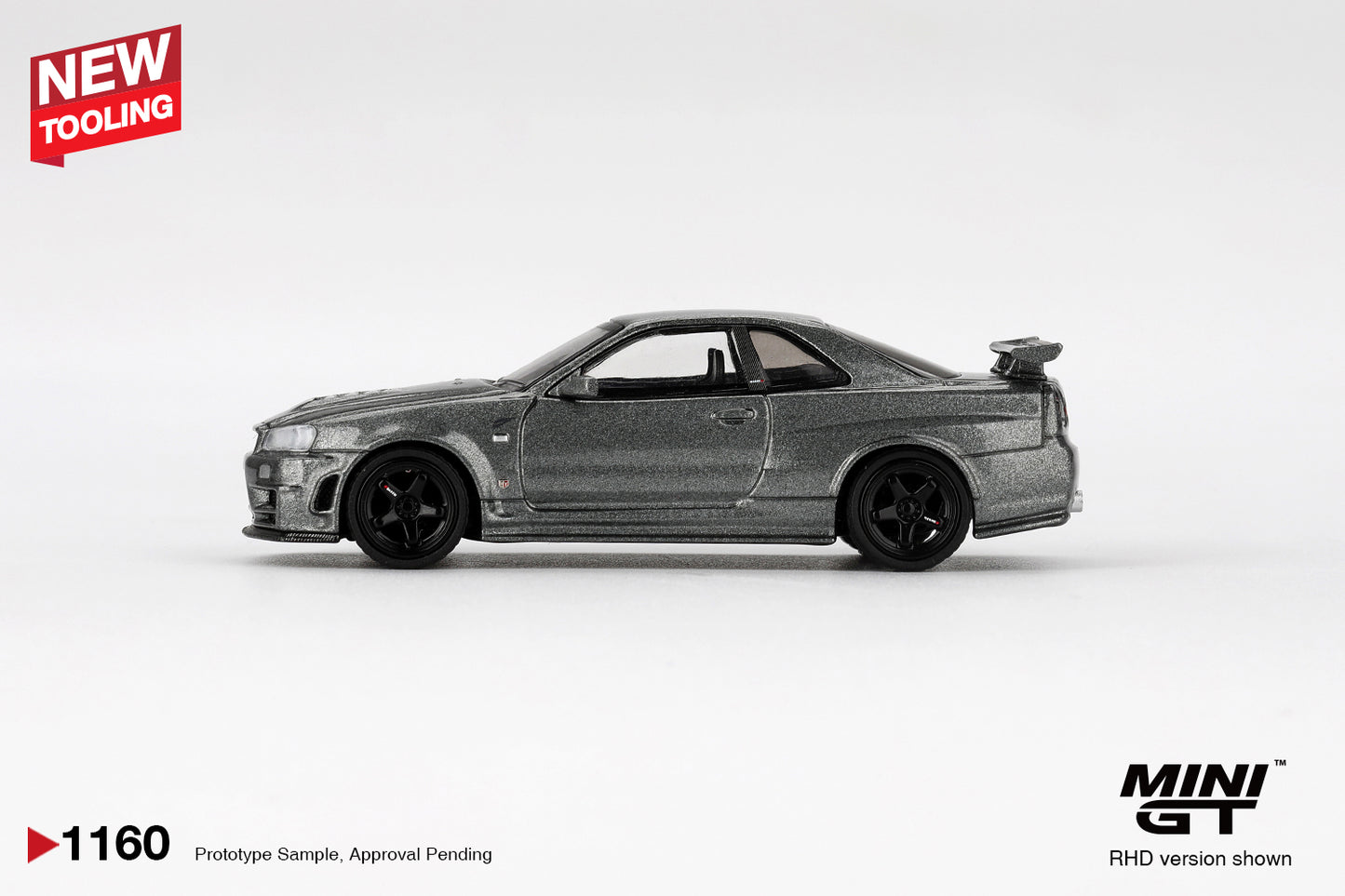 Mini GT 1/64 Nissan Skyline GT-R NISMO BNR34 CRS Version Dark Metal Gray - MGT01160