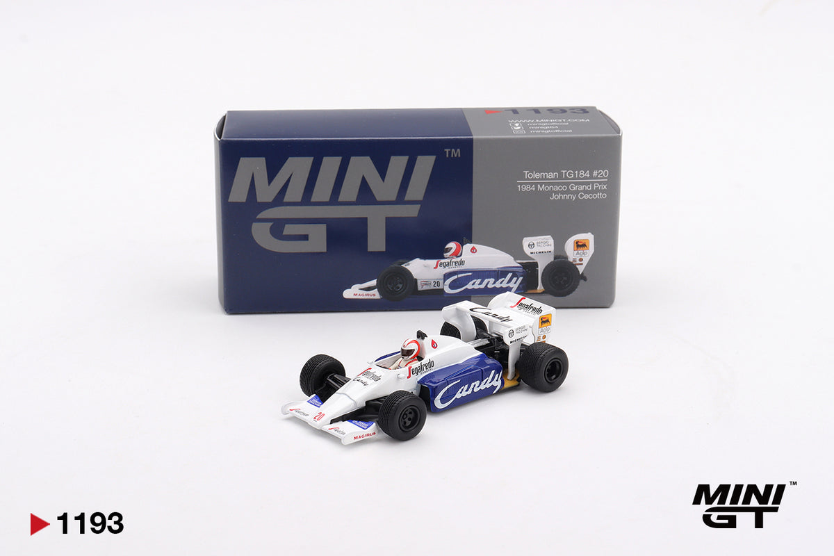Mini GT 1/64 Toleman TG184 #20 1984 Monaco Grand Prix Johnny Cecotto - MGT01193