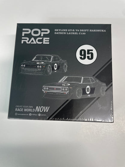 Pop Race 1/64 Datsun Laurel C130 And Nissan Skyline GT-R V8 Drift Hakosuka Special Box Set Hong Kong Toycar Salon 2025