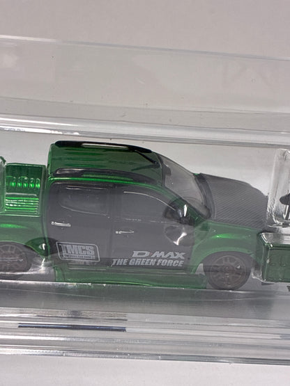 BM Creations 1/64 Malaysia Exclusive Isuzu D-Max 2018 Low Rider Metallic Green (TMCS2025) - 64B0466 - Damaged Car