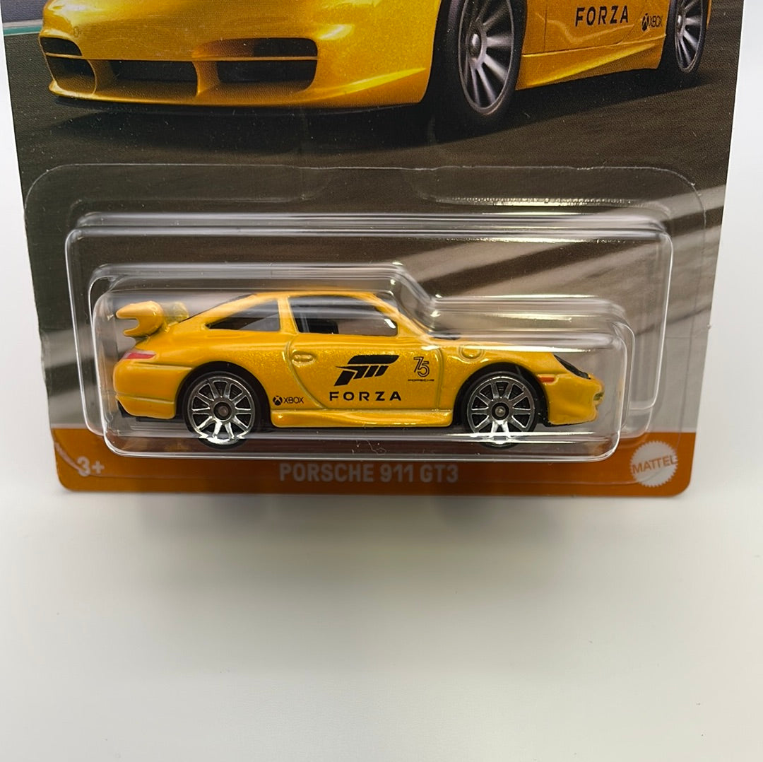 Hot Wheels 1/64 Forza Porsche 911 GT3 Yellow - Damaged Card