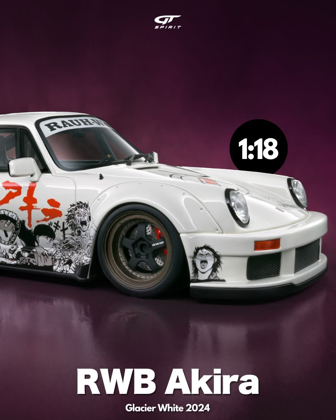 GT Spirit 1/18 2024 Porsche RWB Akira Glacier White