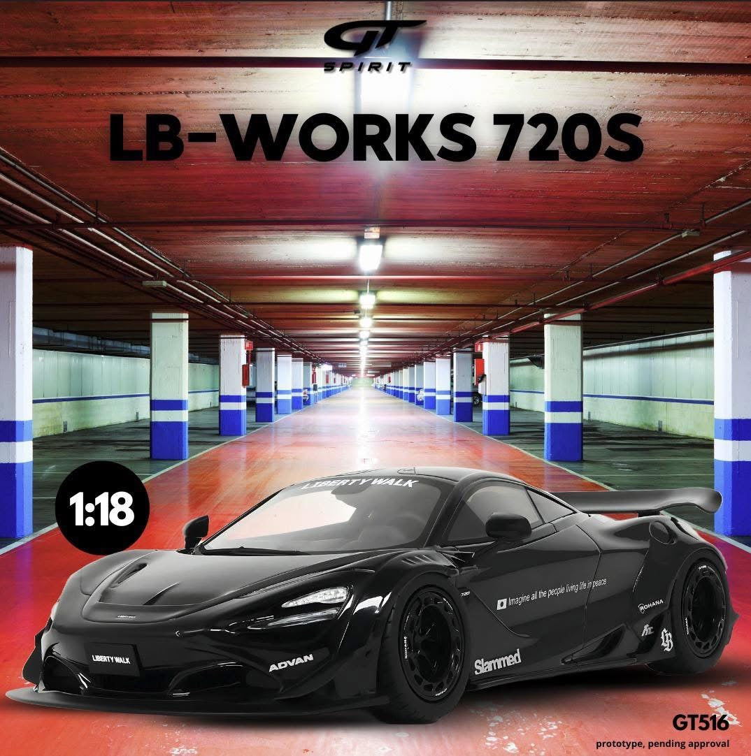 GT Spirit 1/18 2023 LB-Works McLaren 720s Black