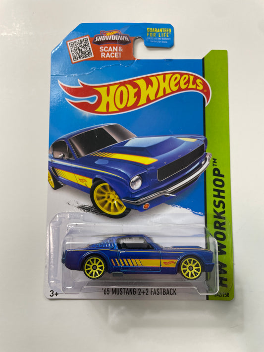 Hot Wheels 1/64 ‘65 Mustang 2+2 Fastback Blue - Damaged Box