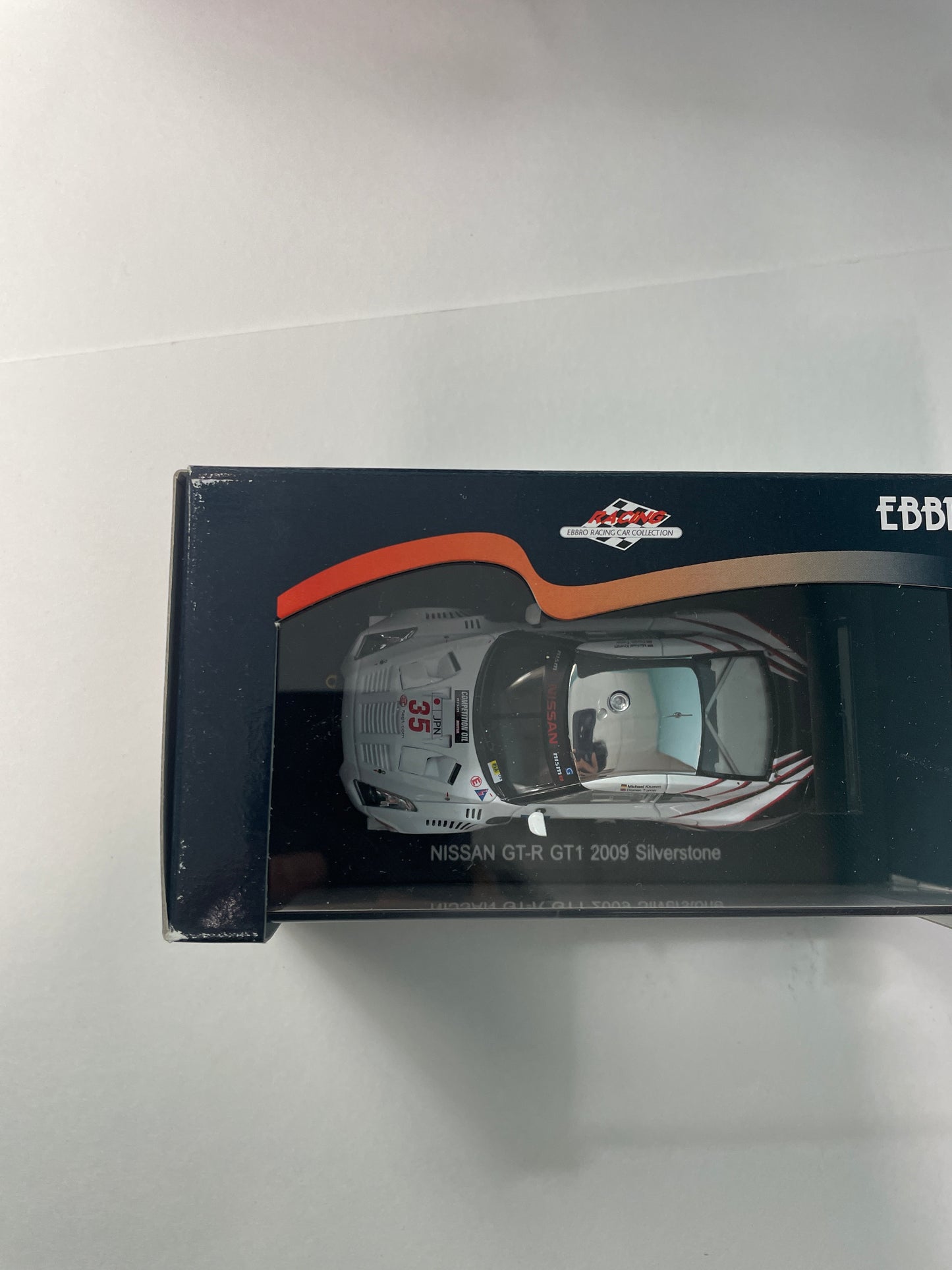 Ebbro 1/43 Nissan GT-R GT1 2009 Silverstone n35 White