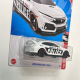 Hot Wheels 1/64 2018 Honda Civic Type R Police White