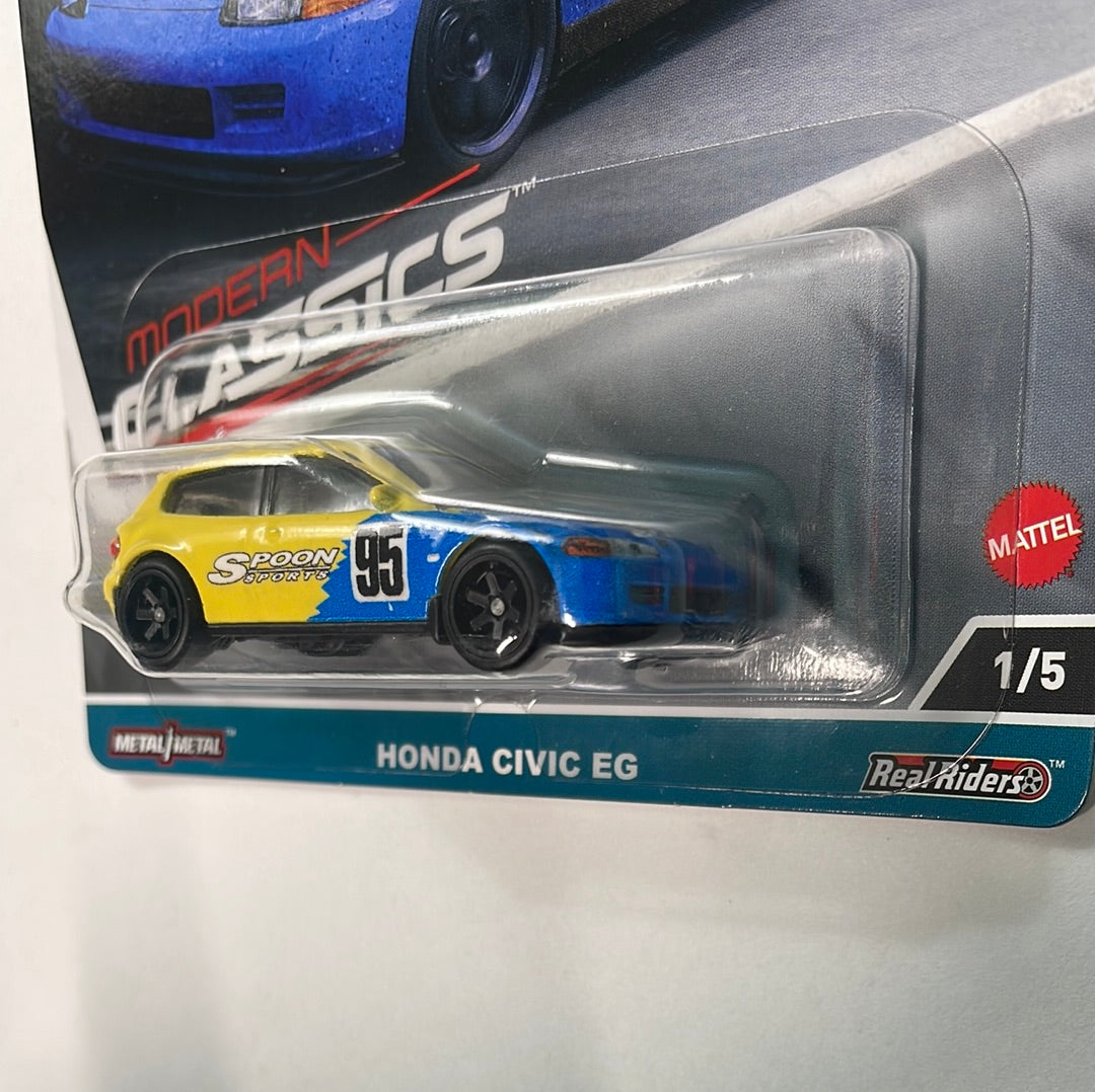 Hot Wheels 1/64 Car Culture Modern Classics Honda Civic EG Spoon Yellow & Blue