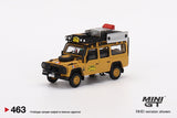 Mini GT 1/64 Land Rover Defender 110 1989 Camel Trophy Amazon Team France Yellow