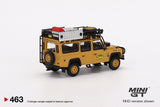 Mini GT 1/64 Land Rover Defender 110 1989 Camel Trophy Amazon Team France Yellow