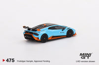 Mini GT 1/64 Lamborghini Huracán STO Blu Laufey Blue - Damaged Box