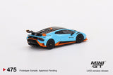 Mini GT 1/64 Lamborghini Huracán STO Blu Laufey Blue - Damaged Box