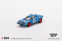 Mini GT 1/64 Lancia Stratos HF 1979 Rally MonteCarlo Winner #4 Blue