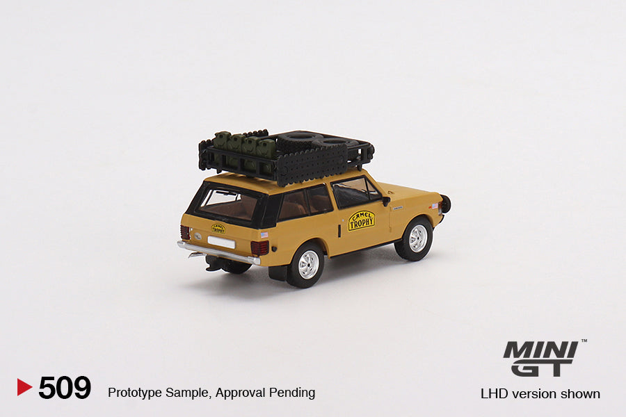 Mini GT 1/64 Range Rover 1982 Camel Trophy Papua New Guinea Team USA Yellow