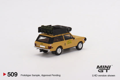Mini GT 1/64 Range Rover 1982 Camel Trophy Papua New Guinea Team USA Yellow