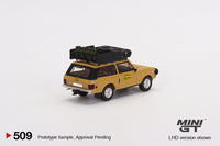 Mini GT 1/64 Range Rover 1982 Camel Trophy Papua New Guinea Team USA Yellow