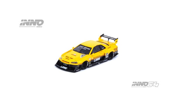 Inno64 1/64  Resin Nissan Skyline 'LBWK' (ER34) Super Silhouette Yellow