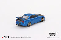Mini GT 1/64 Nissan Skyline GT-R (R34) Top Secret Bayside RHD Blue