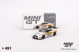 Mini GT 1/64 Nissan LB-Silhouette WORKS GT 35GT-RR Ver.2 LB Racing Formula Drift 2022 White & Yellow