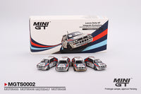 Mini GT 1/64 Lancia Delta HF Integrale Evoluzione 1992 Rally MonteCarlo Martini Racing 4 Cars Set