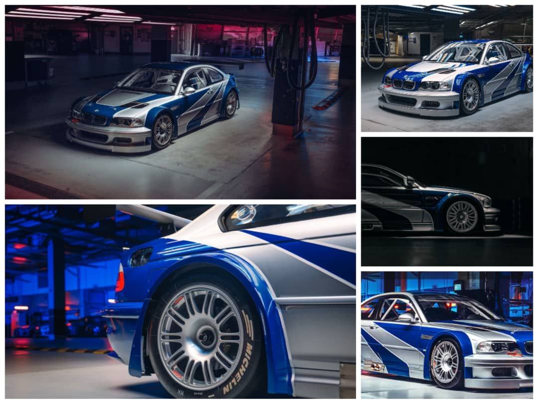 MJ Model 1/64 BMW M3 GTR E46 Silver & Blue Need for Speed