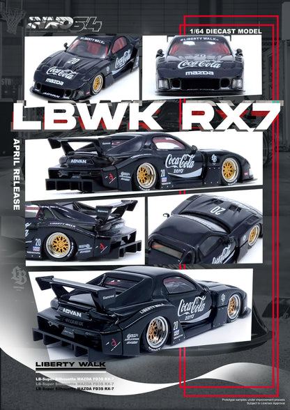 Inno64 1/64 RX7 Mazda (FD3S) LB-Super Silhouette  Coca Cola Black - IN64-LBWK-RX7-01
