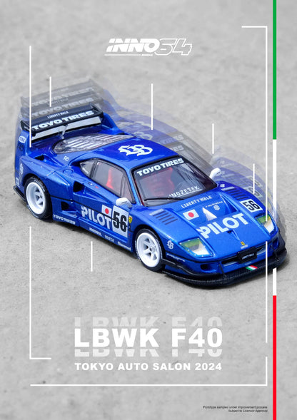 Inno64 1/64 LBWK Ferrari (F40) Tokyo Auto Salon 2024 n56 Blue