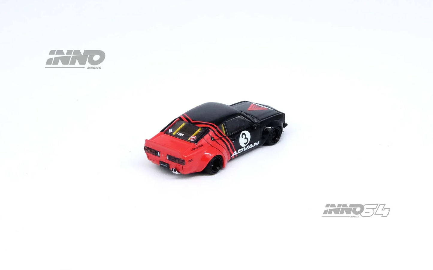 Inno64 1/64 LBWK Mazda RX-3 Savanna Advan Red & Black