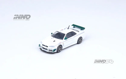 Inno64 1/64 Nissan Skyline GT-R R34 V-Spec N1 Tuned By Mine's White & Green