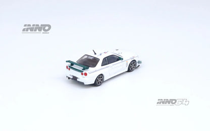 Inno64 1/64 Nissan Skyline GT-R R34 V-Spec N1 Tuned By Mine's White & Green