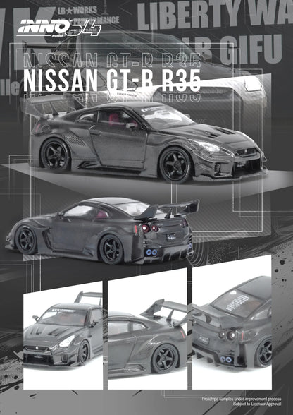 Inno64 1/64 LB-Silhouette Works GT Nissan 35GT-RR Full Dry Carbon Black