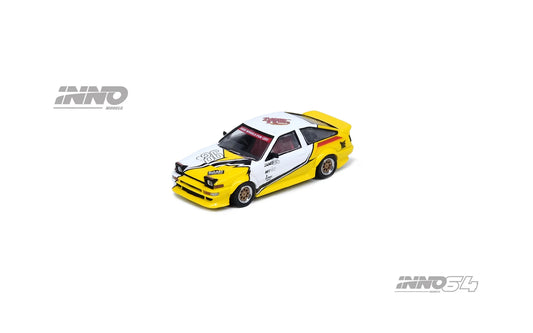 Inno64 1/64 Toyota Sprinter Trueno (AE86) Brunei Exclusive Wildcard Diecast Kustom Show 2024 Yellow & White