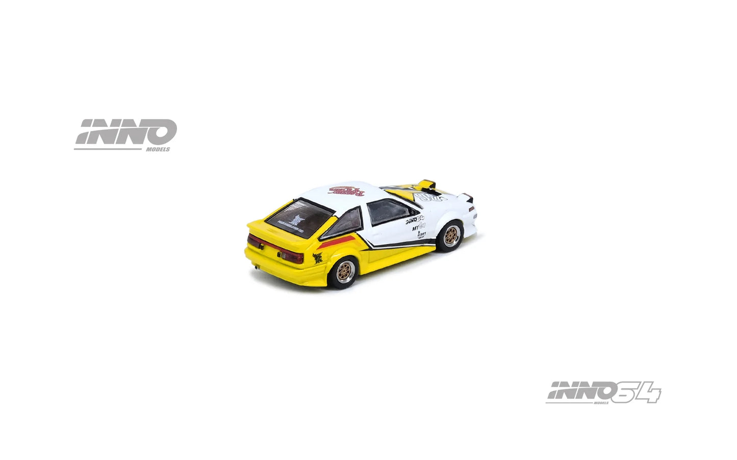 Inno64 1/64 Toyota Sprinter Trueno (AE86) Brunei Exclusive Wildcard Diecast Kustom Show 2024 Yellow & White