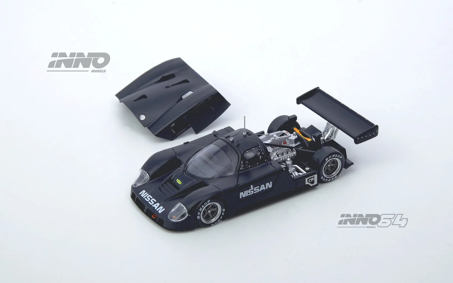 Inno64 1/64 Nissan R89C Le Mans Shakedown Test At Paul Ricard 1988 Black
