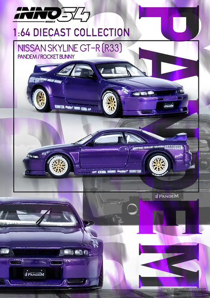 Inno64 1/64 Nissan Skyline GT-R (R33) "Pandem/Rocket Bunny" Purple