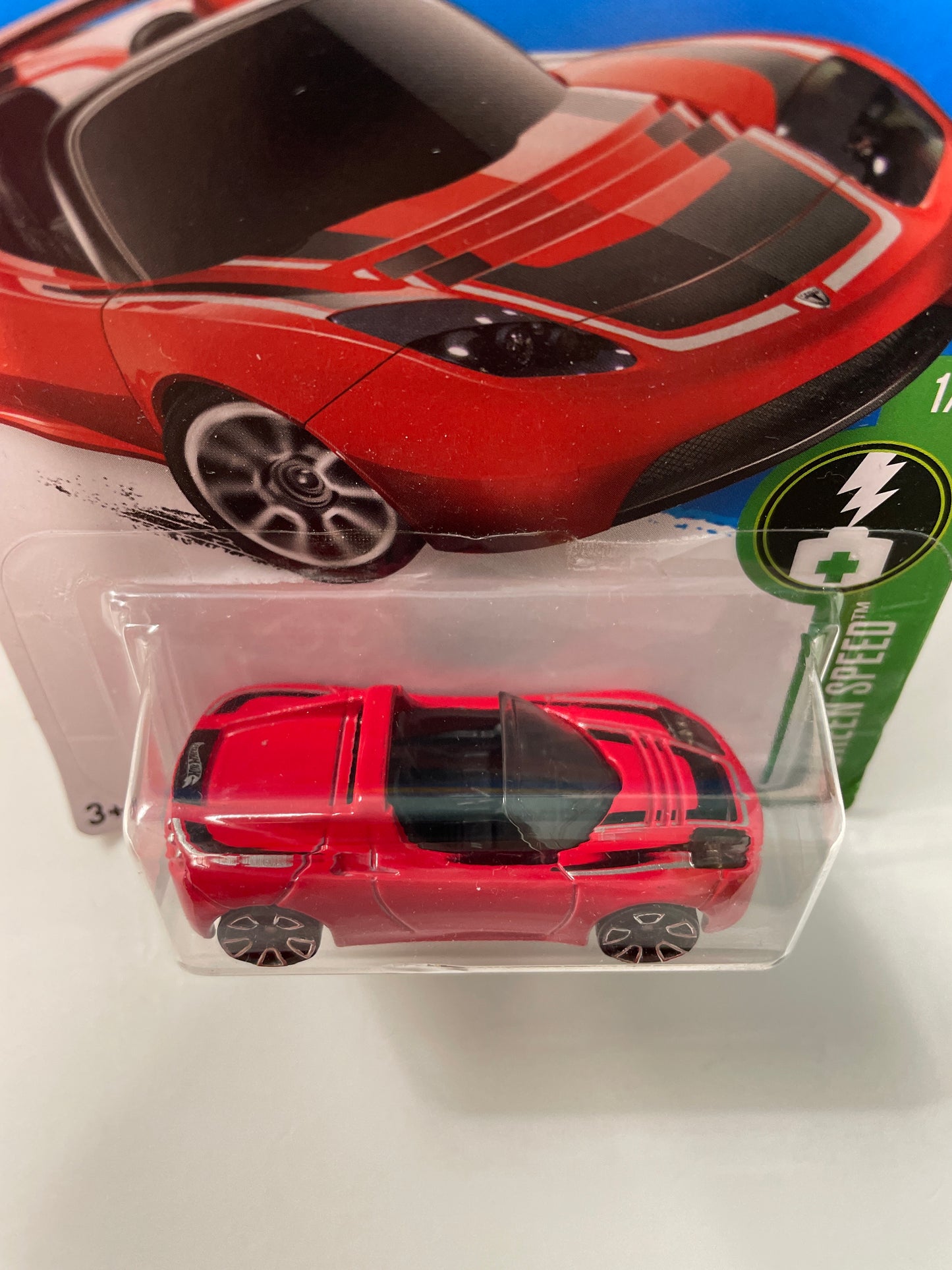 Hot Wheels 1/64 Tesla Roadster Red - Damaged Card