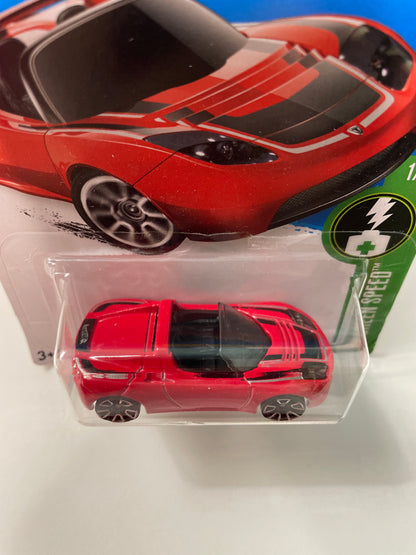 Hot Wheels 1/64 Tesla Roadster Red - Damaged Card