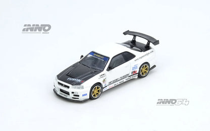 Inno64 1/64 Top Secret Nissan GT-R (R34) White - IN64-R34TS-WHI