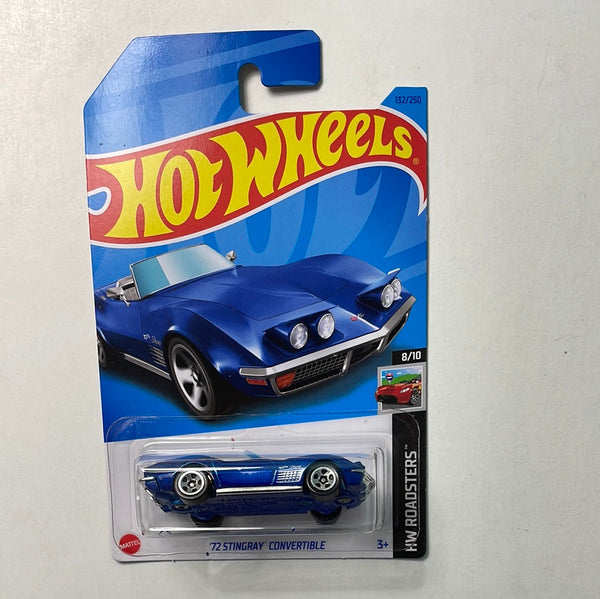 Hot Wheels 1/64 ‘72 Stingray Convertible Blue - Damaged Card