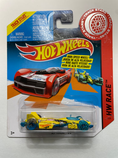 Hot Wheels 1/64 High Speed Wheels Track Stars Jet Threat 3.0 Yellow & Blue BDW21 - Damaged Box