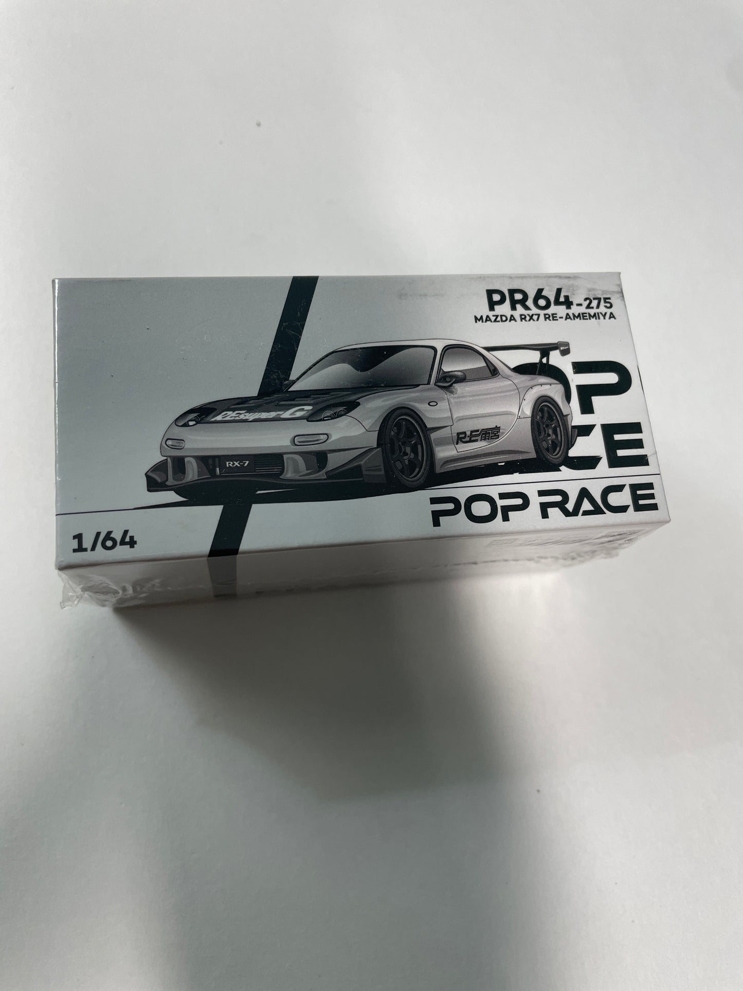 Pop Race 1/64 2025 MiniCar a Gogo!! Mazda RX7 RE-Amemiya Widebody Silver