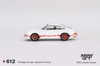 Mini GT 1/64 Porsche 911 Carrera RS 2.7 Grand Prix White with Red Livery