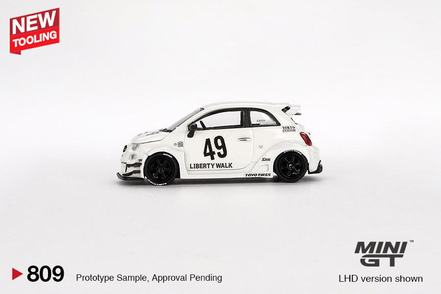 Mini GT 1/64 LB-WORKS x Abas Works ABARTH 595 Gara White