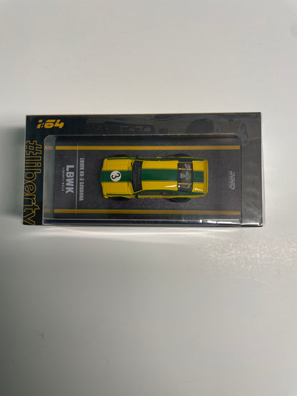 Inno64 1/64 LBWK Mazda RX-3 Savanna Yellow & Green