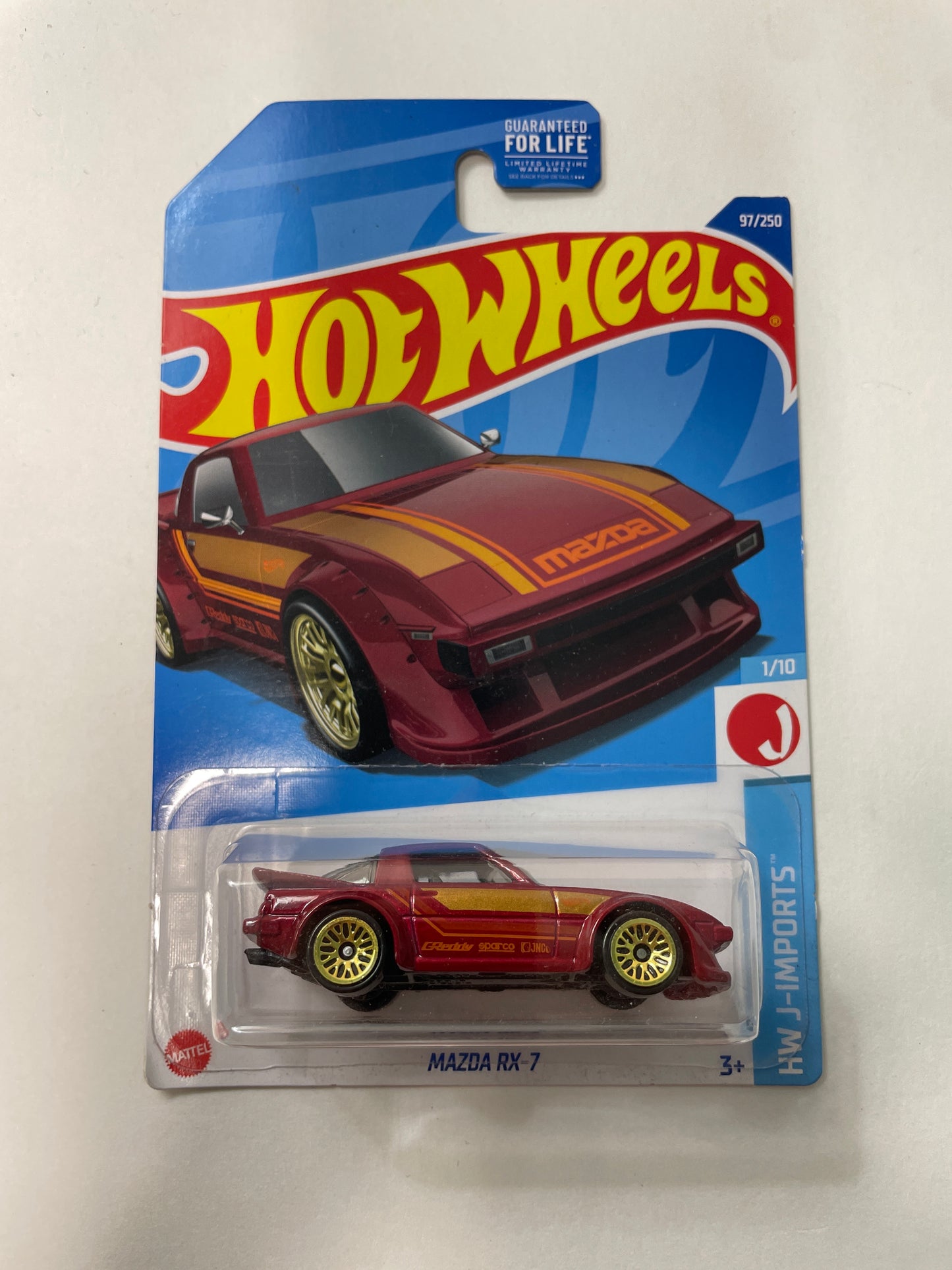 Hot Wheels 1/64 Mazda RX-7 Red - Damaged Box