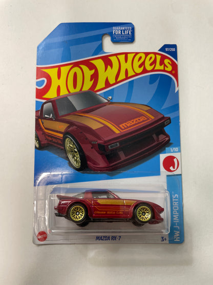 Hot Wheels 1/64 Mazda RX-7 Red - Damaged Box