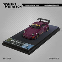 Mini Station 1/64 RWB Porsche 964 High Wing Hekigyoku Maroon