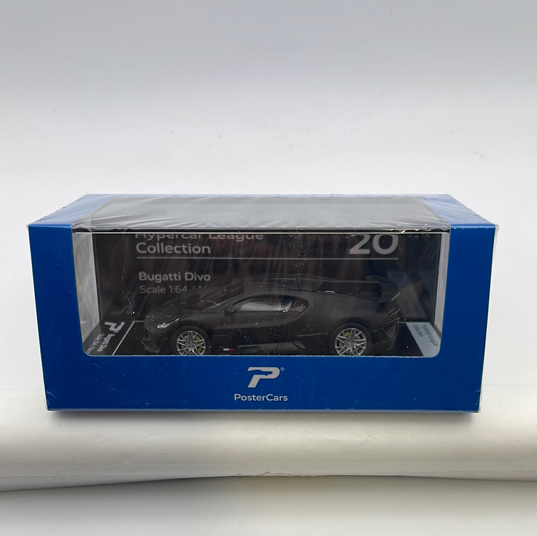 Postercars 1/64 n20 Hypercar League Collection Bugatti Divo Nocturne (Matt) Black